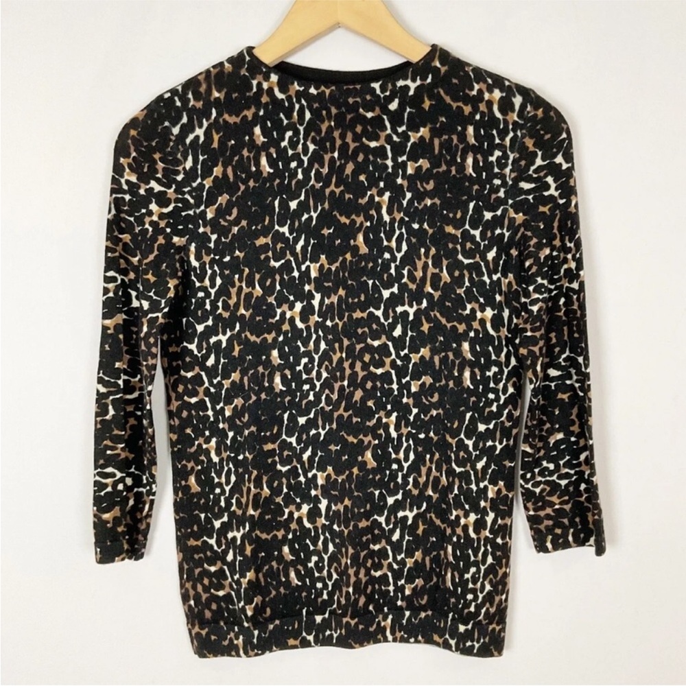 Talbots 100% Wool Crew Neck Sweater Animal Print XS P